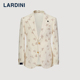 lardini意大利进口棉麻趣味印花单西服男四季 商务休闲西薄外套