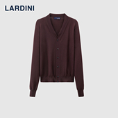 LARDINI意大利进口纯羊毛男保暖商务休闲轻薄微弹针织开衫 毛衣