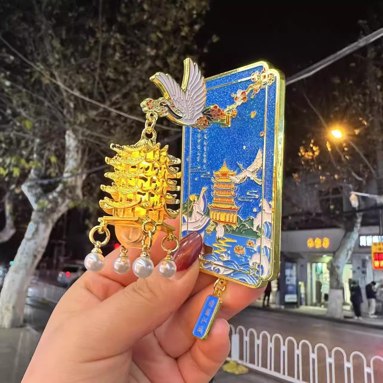 武汉黄鹤楼灯笼磁吸金属冰箱贴
