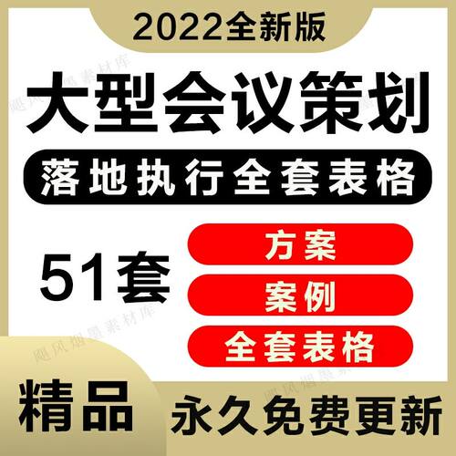 大型会议策划落地执行全套表格线下会议活动策划方案执行甘特图