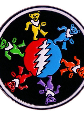 Grateful Dead感恩而死胸针摇滚乐队金属音乐别针胸章烤漆徽章