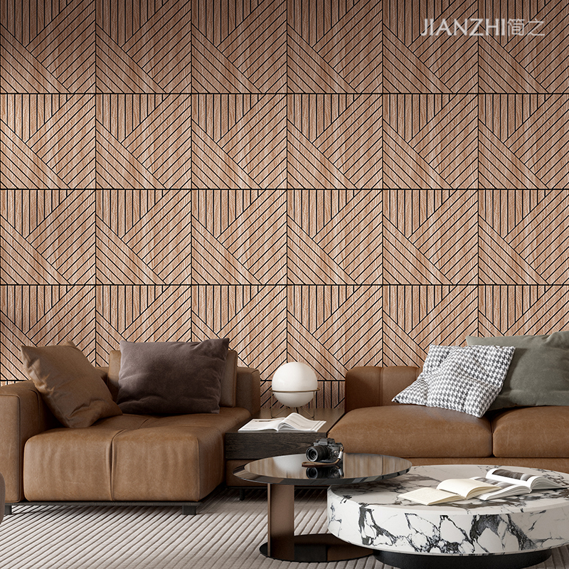 加厚自粘仿木鱼骨纹理自粘墙纸壁纸客厅卧室背景墙高级感自贴墙贴