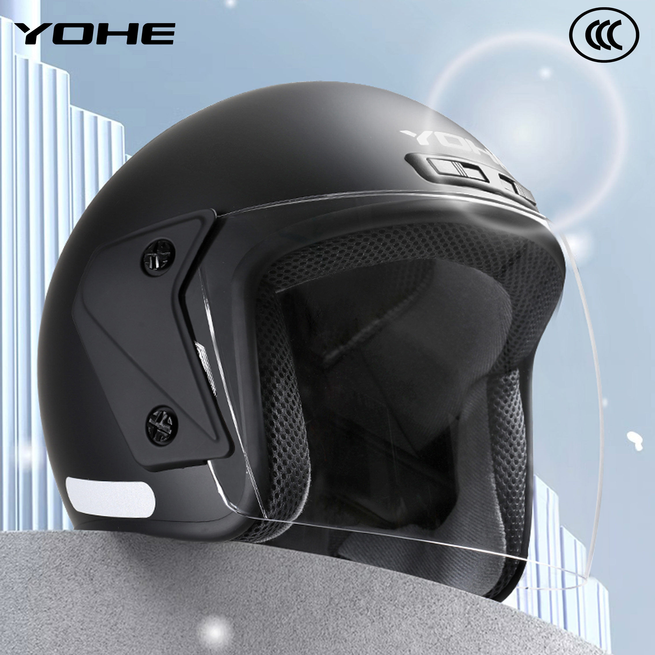 3C永恒头盔女士男款冬季电动摩托车四分之三半盔新国标安全帽883