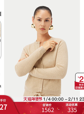 GOBI戈壁秋冬简约纯色百搭休闲羊绒衫女士纽扣针织开衫WK0917