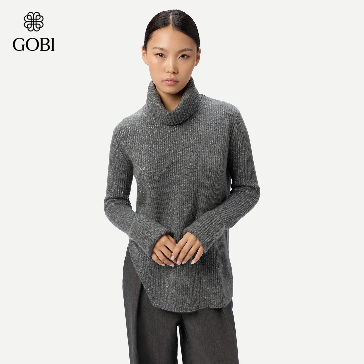 GOBI戈壁25年冬季设计感百搭高领翻领女士羊绒衫套头毛衣WK1034,女装/女士精品,羊绒衫,淘宝优惠券,粉丝福利购,淘宝优惠卷
