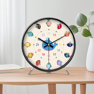创意钟表摆件台式座钟家用时尚温馨时尚石英钟可爱风客厅桌面时钟