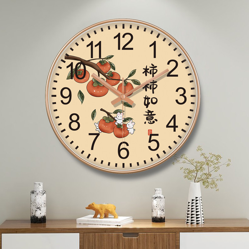 创意装饰时钟家用温馨复古风好寓意餐厅客厅卧室挂钟背景墙时钟表