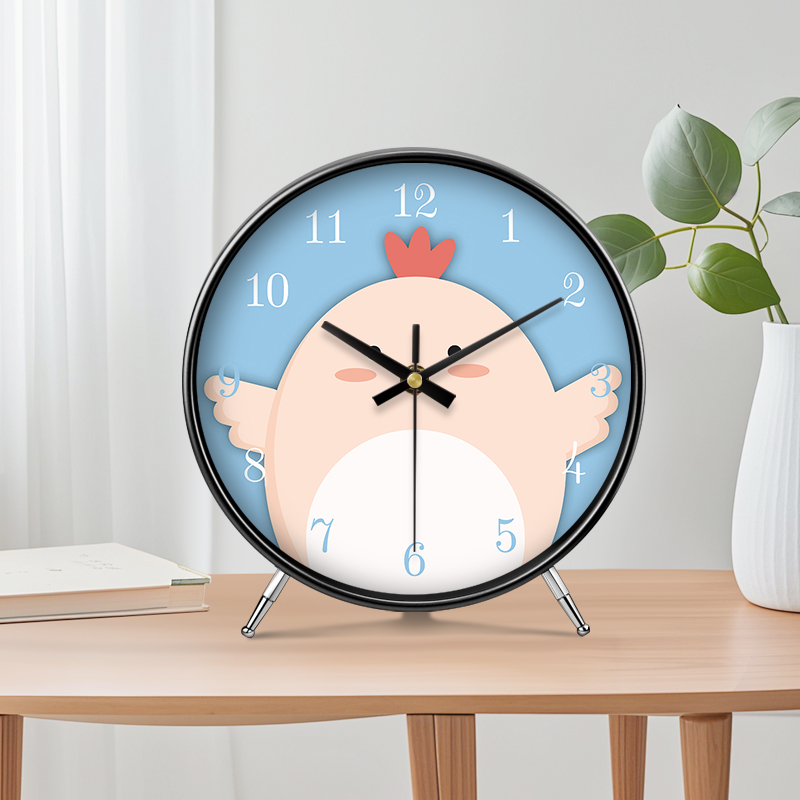 摆台式时钟客厅大气桌面小鸡座钟简约创意摆件现代可爱卡通钟表