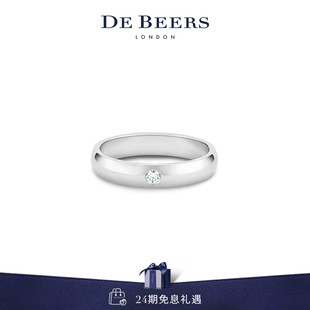 铂金单钻钻石戒指4mm 钻戒 Classic Beers 戴比尔斯