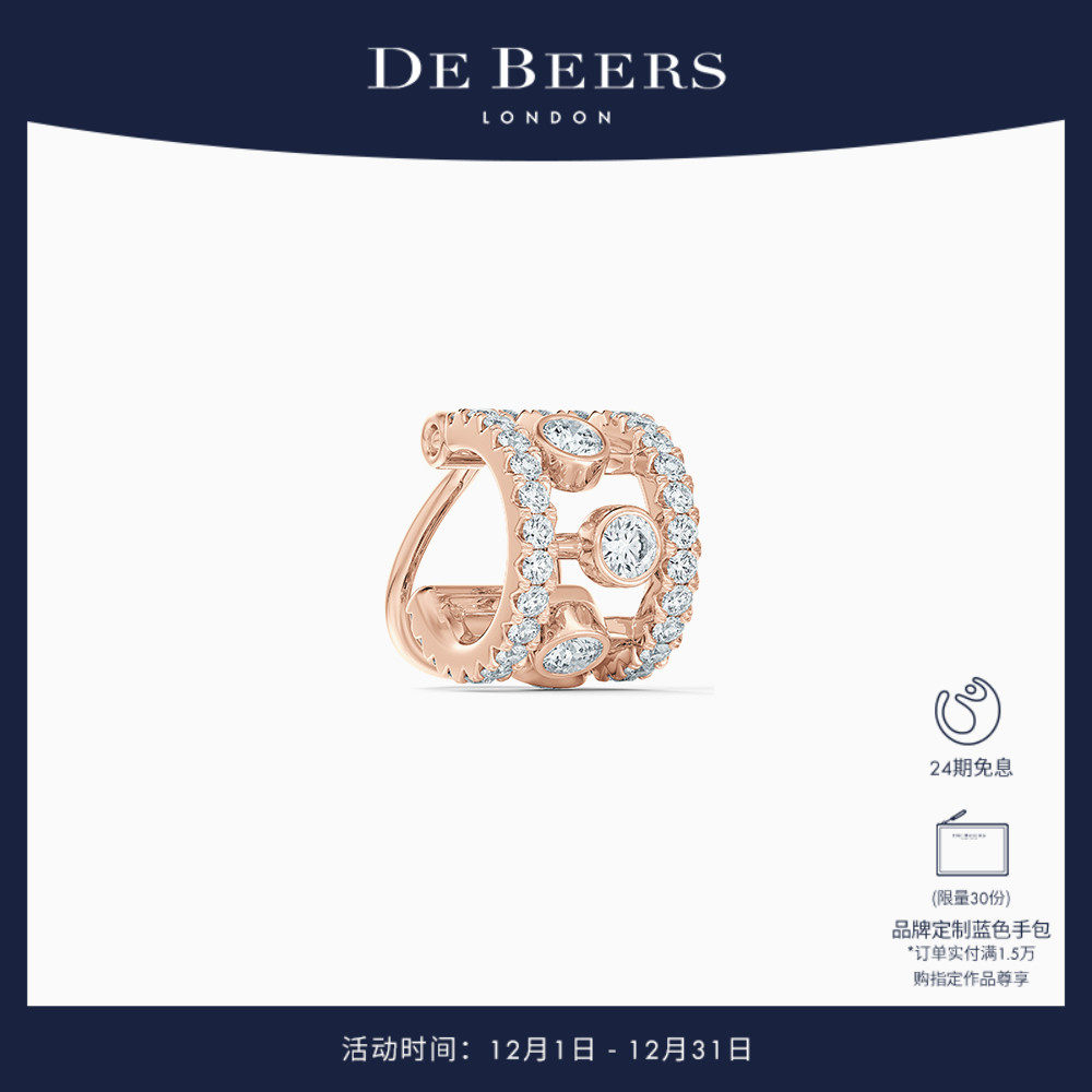 DeBeers戴比尔斯玫瑰金耳骨钻石