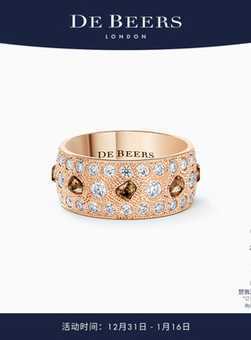 [新年礼物]De Beers 戴比尔斯 Talisman 宽版18K玫瑰金戒指