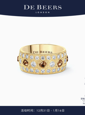 [新年礼物]De Beers 戴比尔斯 Talisman 宽版18K黄金戒指