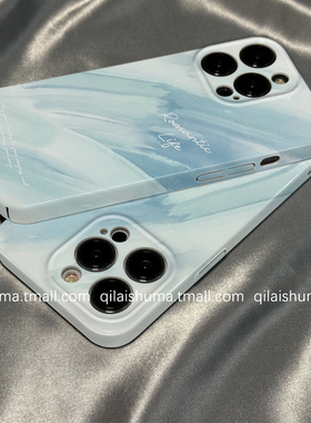 柒莱菲林壳适用于小米17/15pro手机壳14ultra新款13极简蓝色油画晕染12红米note14男女10防摔k80硬70套60软50