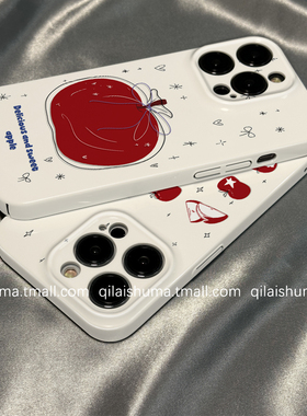 柒莱菲林壳适用于小米17/15pro手机壳新款14ultra韩系涂鸦红色苹果12红米note13男女k90防摔k80k70硬60套50软