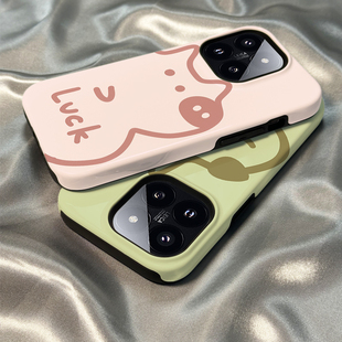 12防摔11硬10s可爱小猪小狗红米k80k70男女k60硅胶k50软 14pro手机壳15新款 柒莱二合一菲林壳适用于小米17