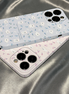 菲林壳适用于vivoy100手机壳y78+新款y77男女y76s韩风蓝色碎花小狗y74s硅胶y73s硬壳y70s防摔y53s软y52保护套