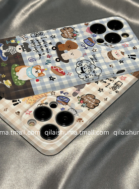 柒莱菲林壳适用于荣耀500/400/300pro手机壳200/100新款90男女80硅胶70套60复古小狗蓝色格纹x50硬防摔magic7