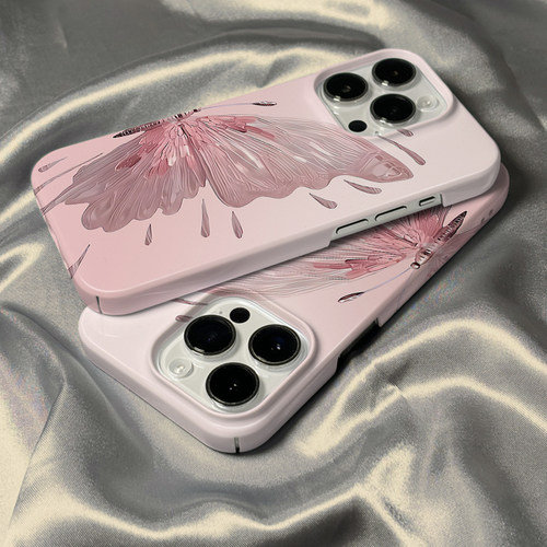 粉色蝴蝶菲林适用苹果系列手机壳