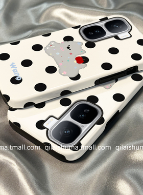 柒莱二合一菲林适用于iqooneo10/9/8pro手机壳新款7/6se黑色波点小狗猫咪iqoo15硬13软12套11男女10防摔9硅胶