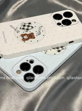 柒莱菲林壳适用于小米17/15pro手机壳新款14ultra韩风波点星星小熊12红米note13男女k90防摔k80k70硬60套50软