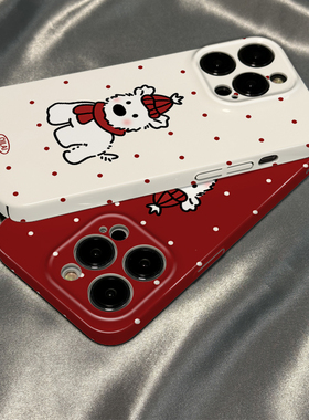 菲林壳适用于vivox300/x200pro手机壳x100新款90x80新年红色波点小狗70x60x50硬s50s30套20硅胶19女18防摔s17