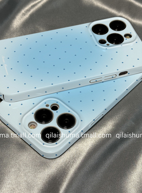 柒莱菲林壳适用于iqooneo10/9/8pro手机壳7/6se新款5/3硬壳简约蓝色晕染波点iqoo13/12软套11男女10防摔9硅胶