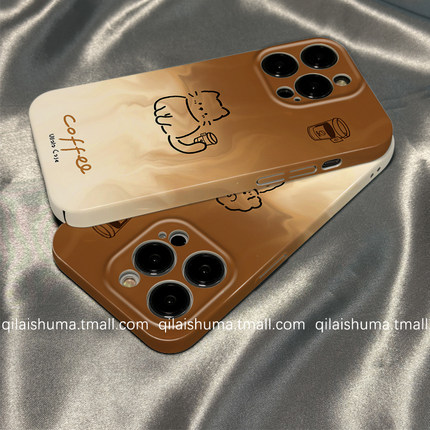 柒莱菲林壳适用于小米17/15/14pro手机壳13新款11渐变咖啡猫咪小狗红米note13男女12硅胶k80k70套60硬50防摔