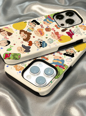 柒莱二合一菲林壳适用于opporeno15/14/12/11pro手机壳13新款10/9女8防摔7可爱蜡笔小新findx8/x7/x6硅胶5套