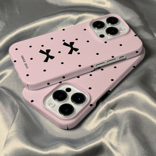 菲林壳适用于苹果15promax手机壳新款 14粉色16波点蝴蝶结13防摔12硬11保护套xs硅胶xr男女678plus软 iPhone17