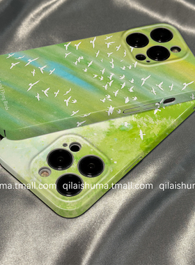 柒莱菲林壳适用于realme真我gt7/6pro手机壳新款gtneo6/5/3硬壳13/12油画绿色草原飞鸟11男女10pro防摔q5软套