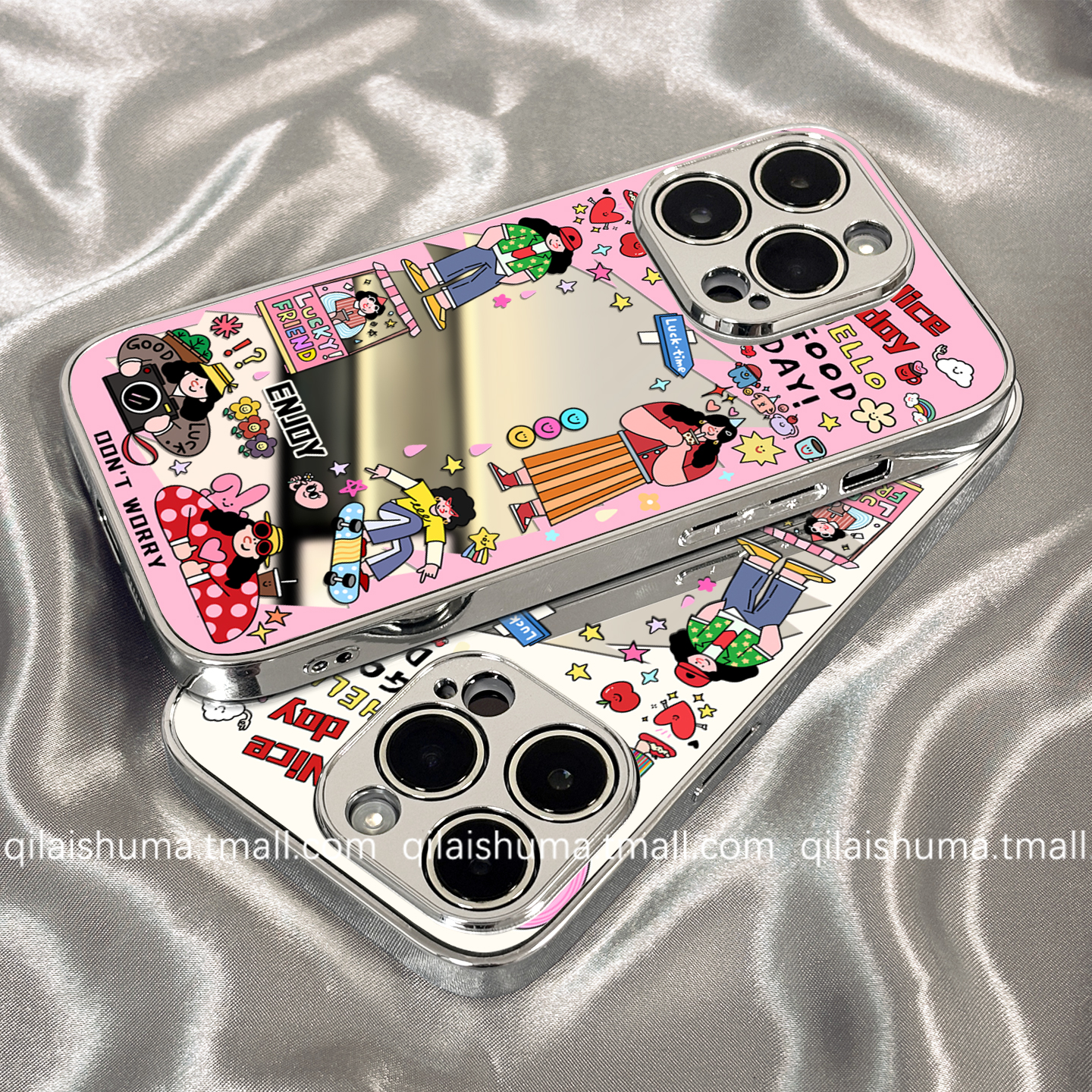 适用于一加系列手机壳女孩镜面