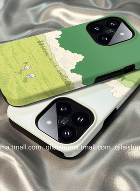 柒莱二合一菲林壳适用于小米17/15pro手机壳新款13红米k80k70男女60油画绿色田园风景note14防摔12硅胶11软套