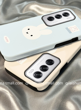 柒莱二合一菲林壳适用于opporeno15/14/13/12pro手机壳新款10女11韩风简约蓝色兔子findx8x7x6x5防摔a97硬9套