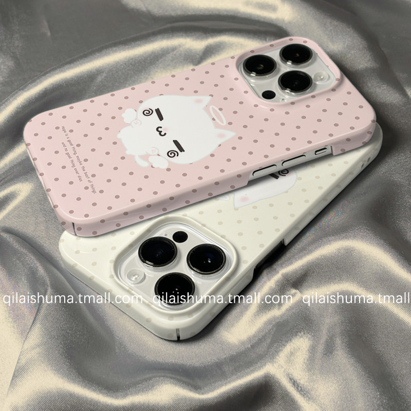 柒莱菲林壳适用于苹果17/16promax手机壳新款iPhone15男女14日韩可爱波点猫咪13防摔12硬11保护套xs硅胶xr软