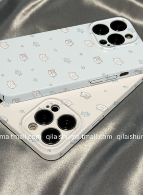 柒莱菲林壳适用于小米17/15pro手机壳14ultra新款13蓝色可爱猫咪小鱼12红米note14男女10防摔k80硬70套60软50