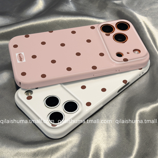 10新款 柒莱菲林壳适用于opporeno15 13pro手机壳12 9女findx9防摔x8韩系简约ins粉色波点a6a5硬3真我软