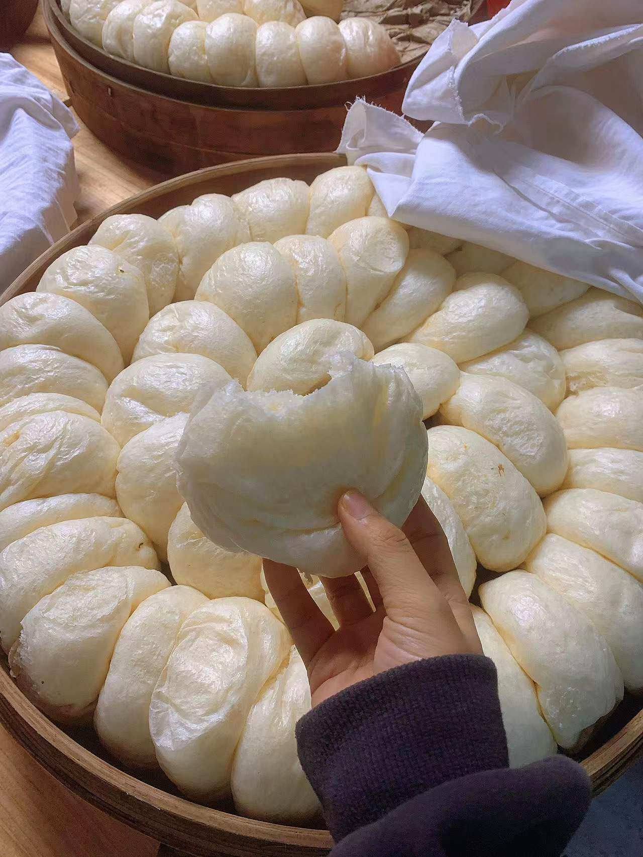 桐庐馒头酒酿馒头米馒头饼白馒头大馒头纯手工馒头桐庐喜宴大馒头