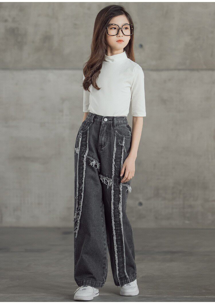 女童男童T恤打底衫修身内搭2022春秋韩版儿童洋气中袖半高领上衣