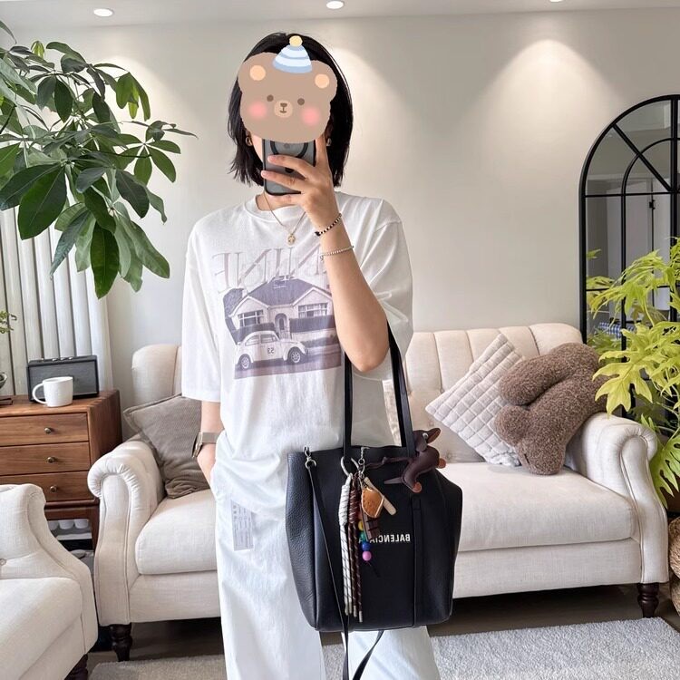 YYIN｜美式chic~轻薄垂感凉爽透气 复古印花圆领宽松短袖T恤