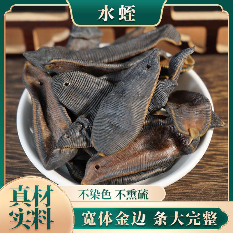 野生水蛭蚂蝗 清水吊干水蛭干货正宗吊晒水蛭干 宽体金线蛭