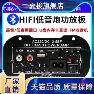 大功率低音炮功放板内置蓝牙模块音箱主板220V12V24V家庭车载适用