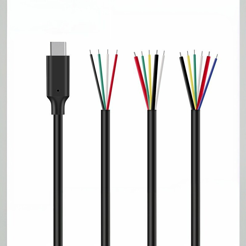 typec单头4 5 6芯5A充电数据线产品DIY研发测试数据线支持OTG