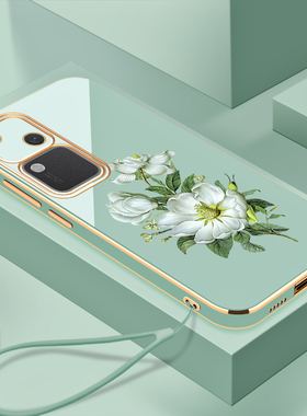 适用于电镀茉莉花VIVOS18手机壳全包镜头个性简约VIVOS18E时尚创意硅胶防摔S18Pro软壳新品保护套