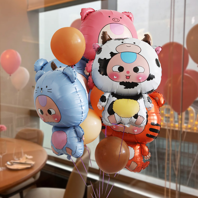 十二生肖卡通铝膜气球飘空氦气飞