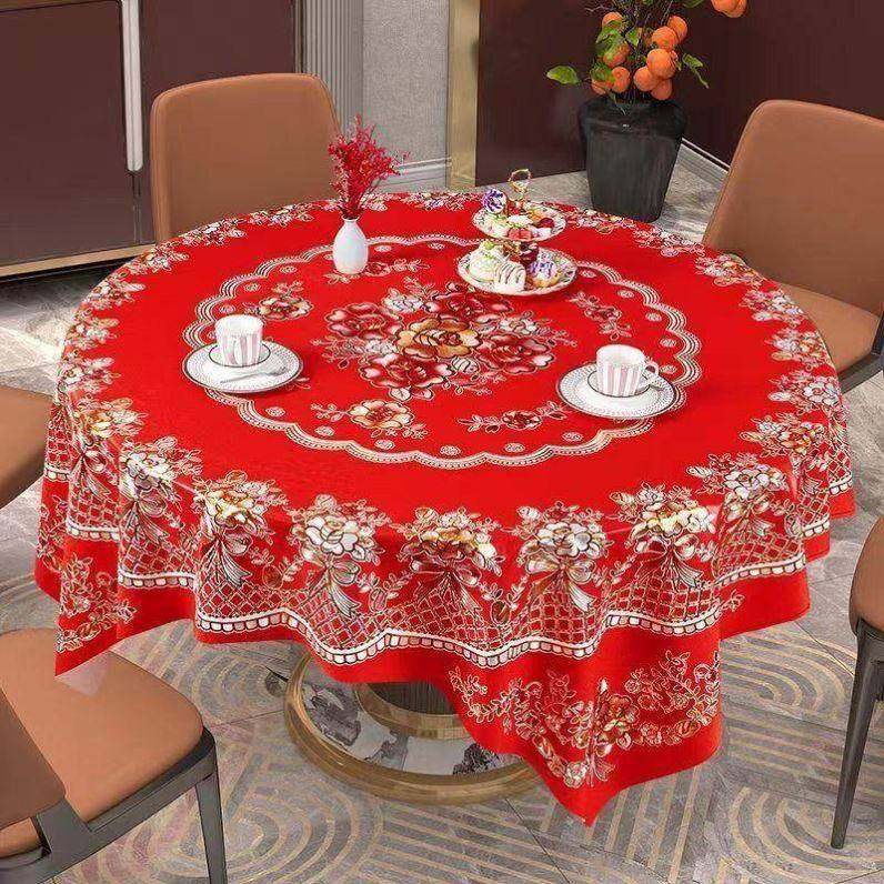 蓝瘦百货店圆桌桌布防水防油免洗防烫圆形餐桌布pvc垫家用红色布,居家布艺,桌布,淘宝优惠券,粉丝福利购,淘宝优惠卷