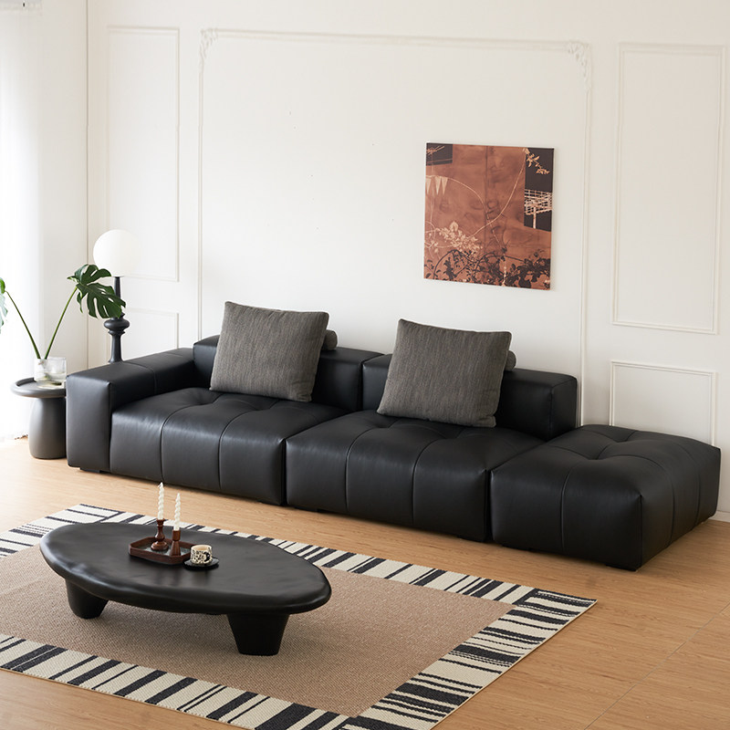 约威模块组合皮沙发像素小户型客厅家具实木极简约现代豆腐块沙发