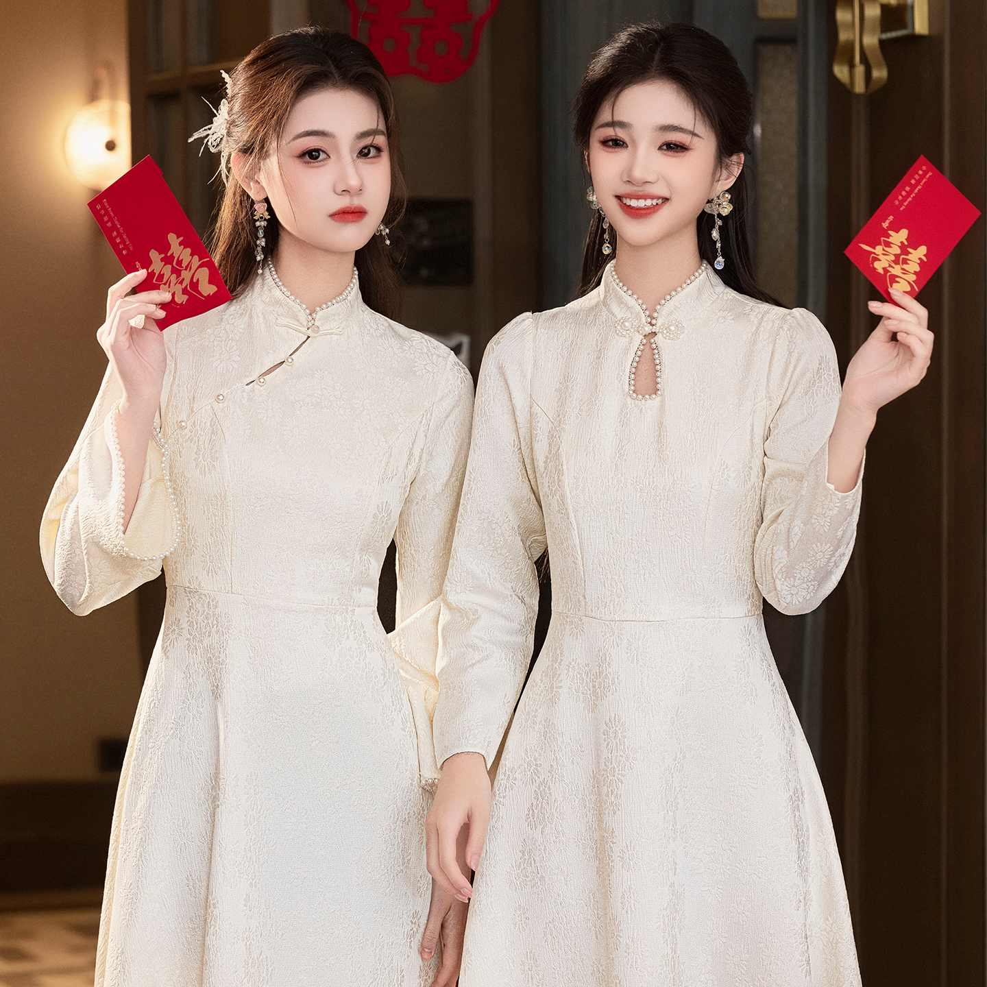 伴娘服中式姐妹团2025新款大码