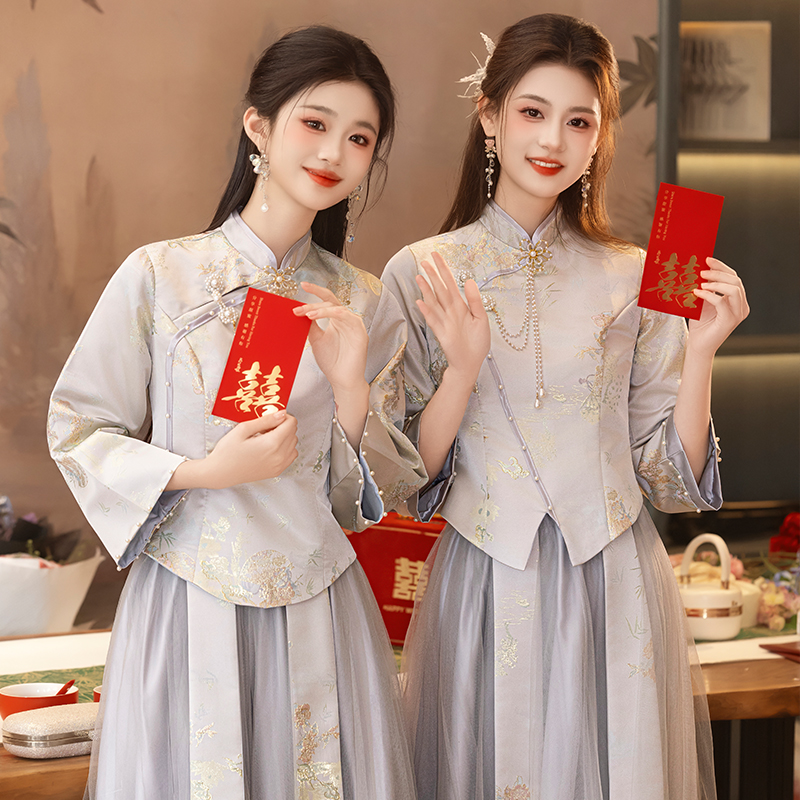 新中式伴娘服2025新款小个子高级感旗袍姐妹团伴娘礼服女平时可穿