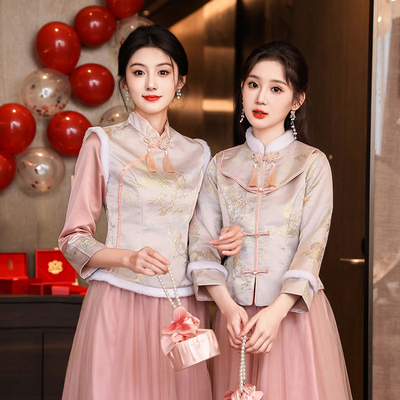 姣娴珺主中式2025新款礼服裙冬季