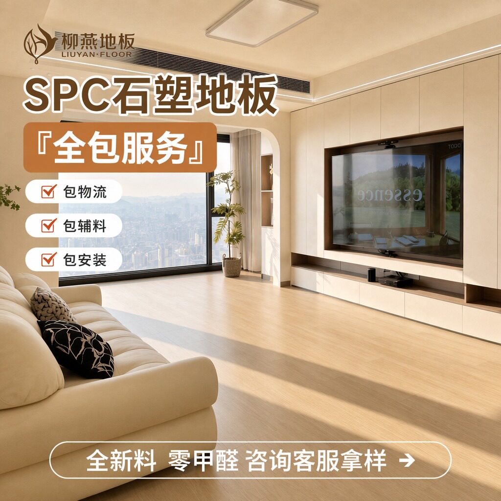 SPC锁扣地板5mm全包防水翻新图片
